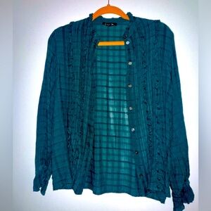 Pre-owned, French-made button-down blouse